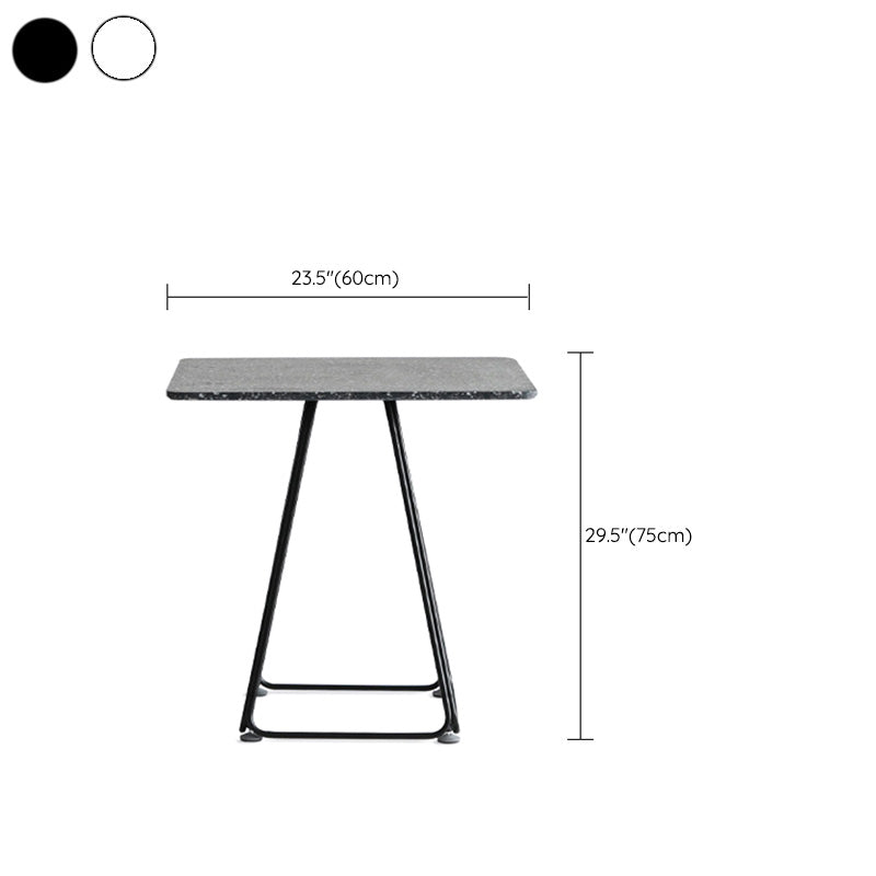 Modern Stone Geometric Dining Table Metal Base for Dining Room