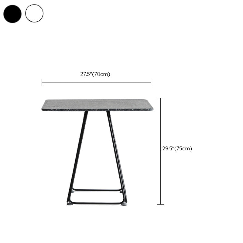 Modern Stone Geometric Dining Table Metal Base for Dining Room