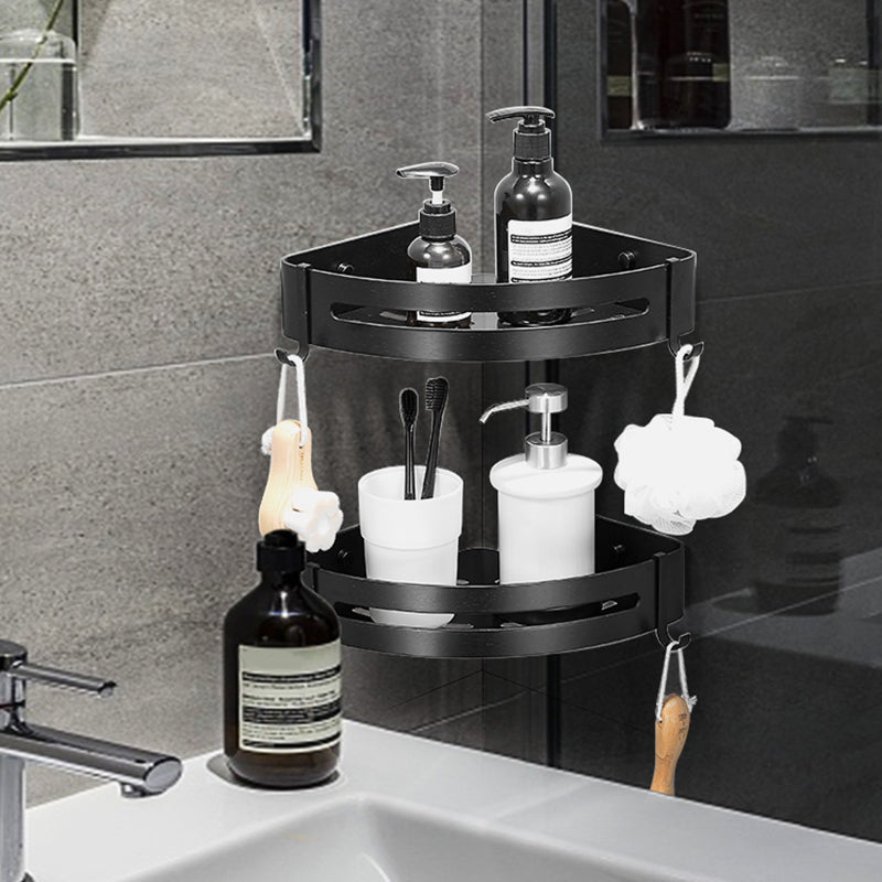 Black/Silver Bathroom Set Modern 1/2/3 - Piece Anti-rust Bath Shelf