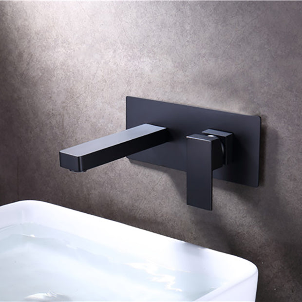 Wall Mounted Sink Faucet Single Lever Handle 2 Holes Bathroom Sink Faucet