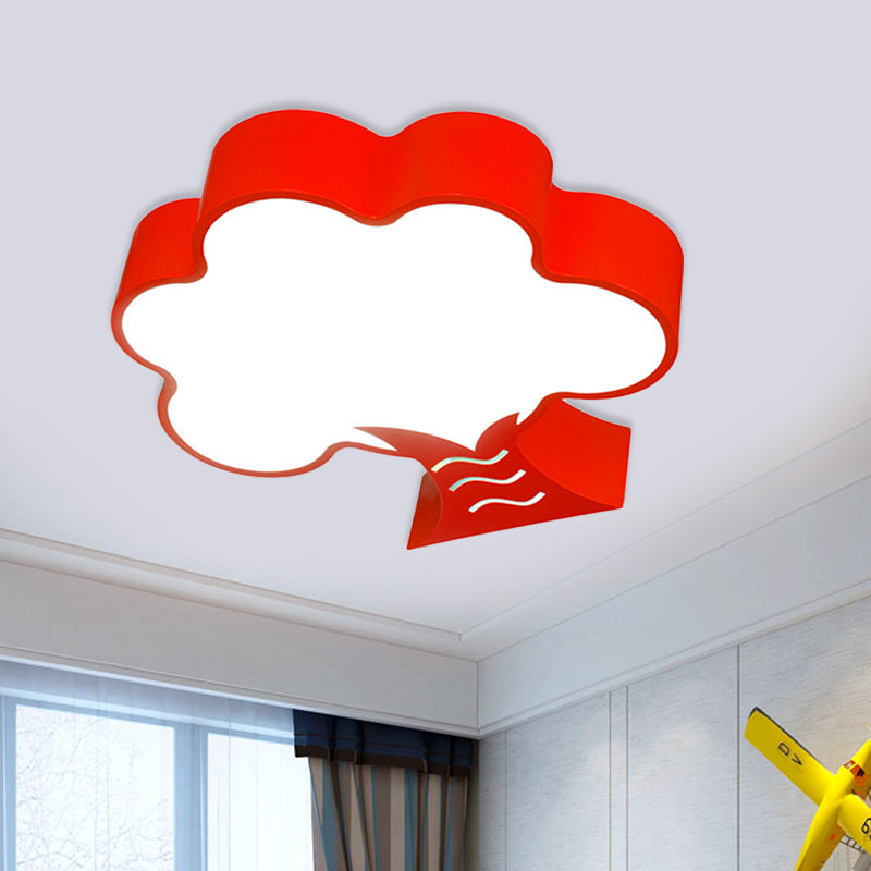 Tree Flushmount Ceiling Fixture Kids Style Acrylic Yellow/Red/Blue LED Flush Light for Nursery