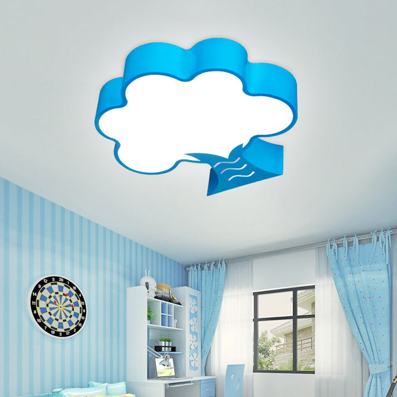Tree Flushmount Ceiling Fixture Kids Style Acrylic Yellow/Red/Blue LED Flush Light for Nursery