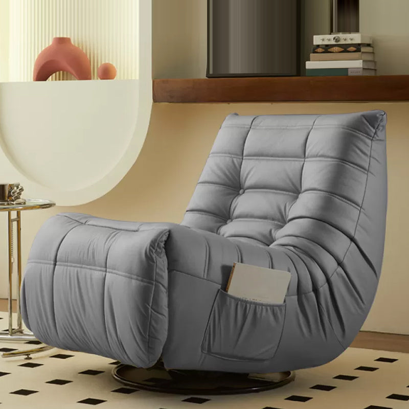 Contemporary Faux Leather Standard Recliner with Solid Color Tufted Back