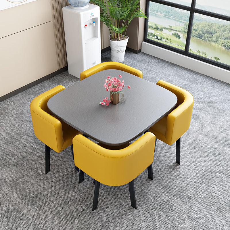 Modern Wood Dining Table Set 5 Pieces Dining Set for Home Use