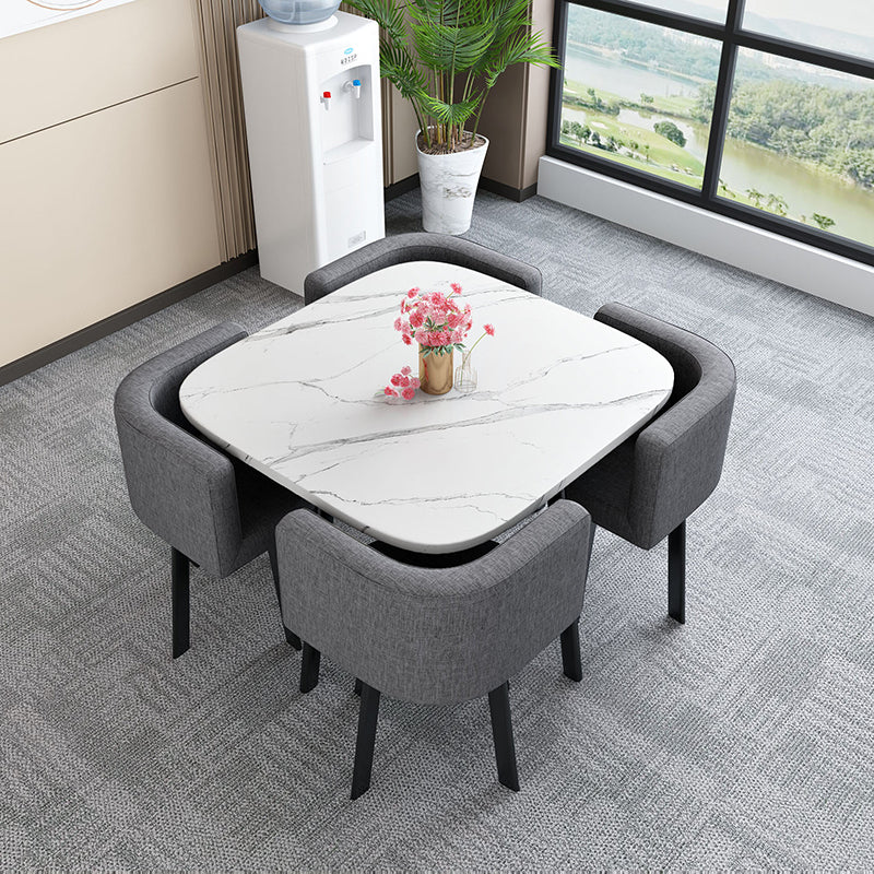 Modern Wood Dining Table Set 5 Pieces Dining Set for Home Use