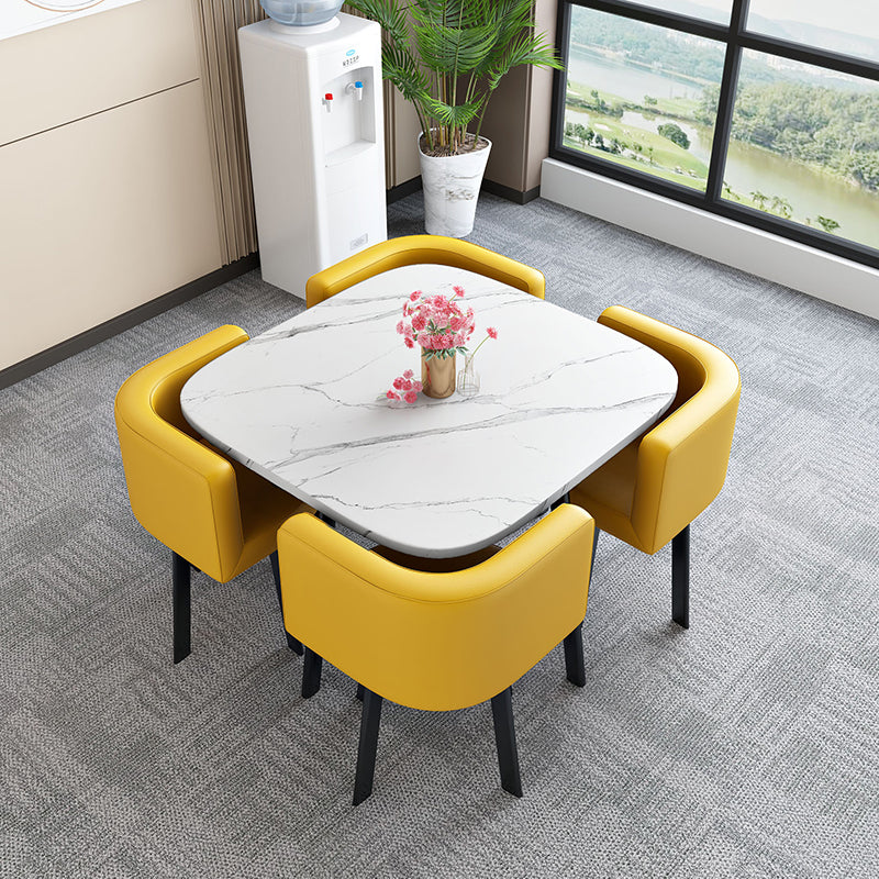 Modern Wood Dining Table Set 5 Pieces Dining Set for Home Use