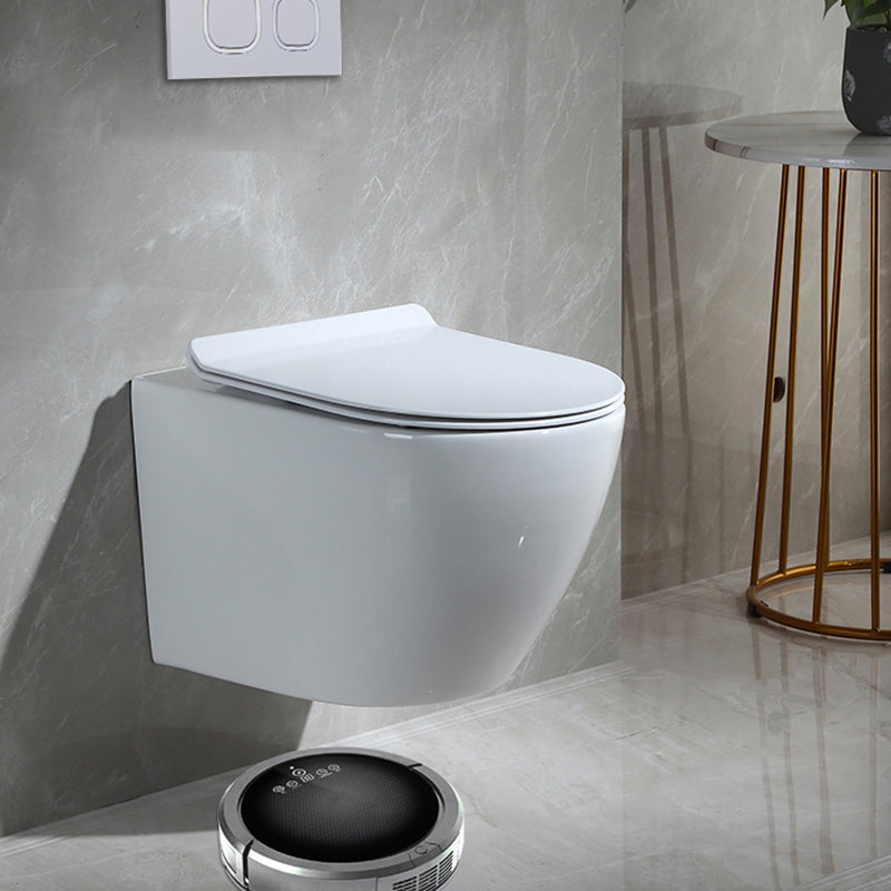 Contemporary Wall Mount Toilet Bowl White Seat Included Urine Toilet for Bathroom