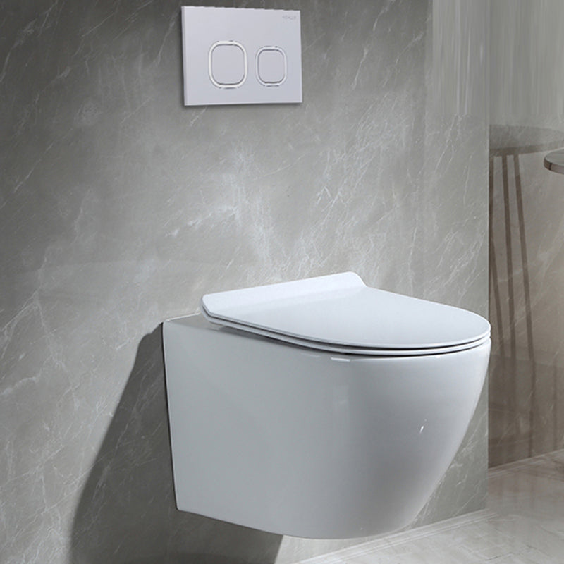 Contemporary Wall Mount Toilet Bowl White Seat Included Urine Toilet for Bathroom