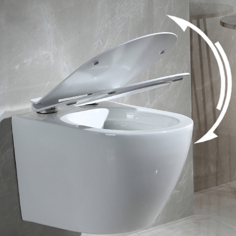 Contemporary Wall Mount Toilet Bowl White Seat Included Urine Toilet for Bathroom