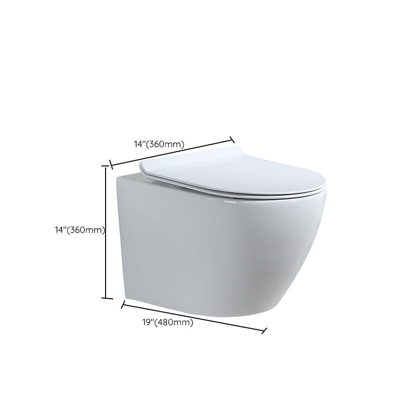 Contemporary Wall Mount Toilet Bowl White Seat Included Urine Toilet for Bathroom