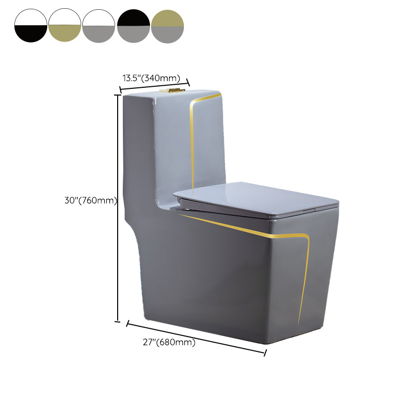 Traditional Floor Mount Toilet Seat Included Toilet Bowl for Bathroom