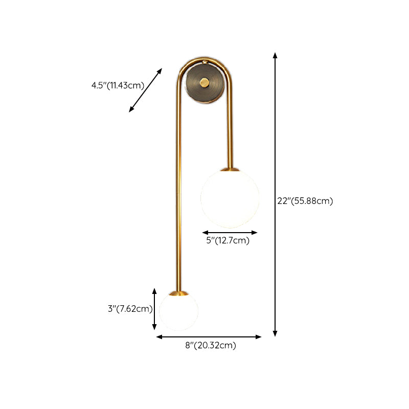 1/2-Light Golden Wall Mounted Sconce LED Wall Light for Living Room