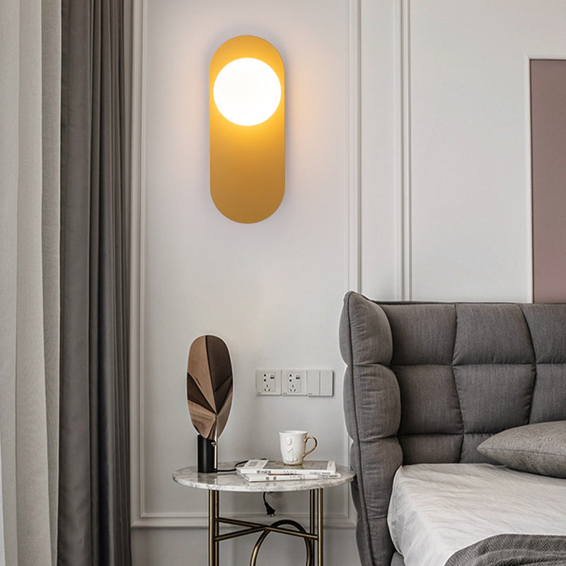 Single Modern Golden/Black Wall Mounted Sconce Shaded Wall Light for Bedroom