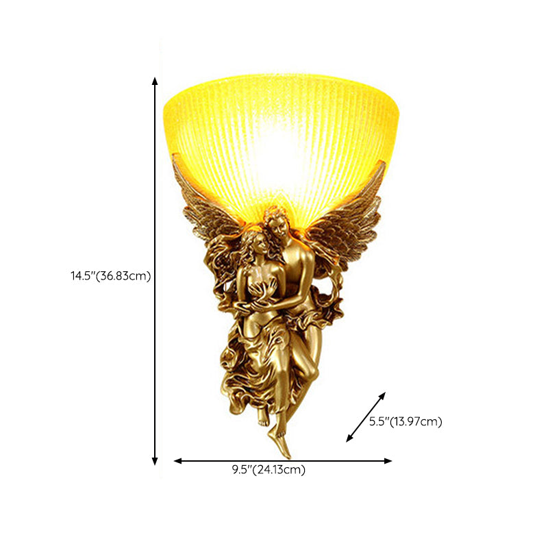 Geometric Wall Light Fixture Modern Resin 1 Light Wall Sconce in Gold