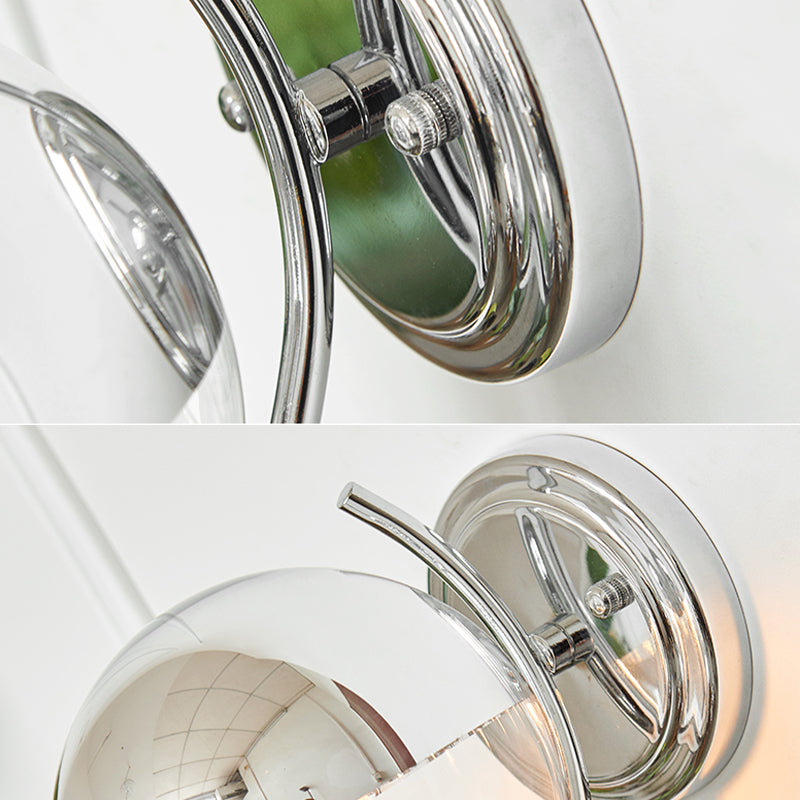 Single Modern Silver Wall Mounted Sconce Glass Wall Light for Living Room