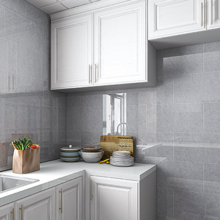 Modern Peel & Stick Field Tile PVC Rectangular Wallpaper for Kitchen Backsplash