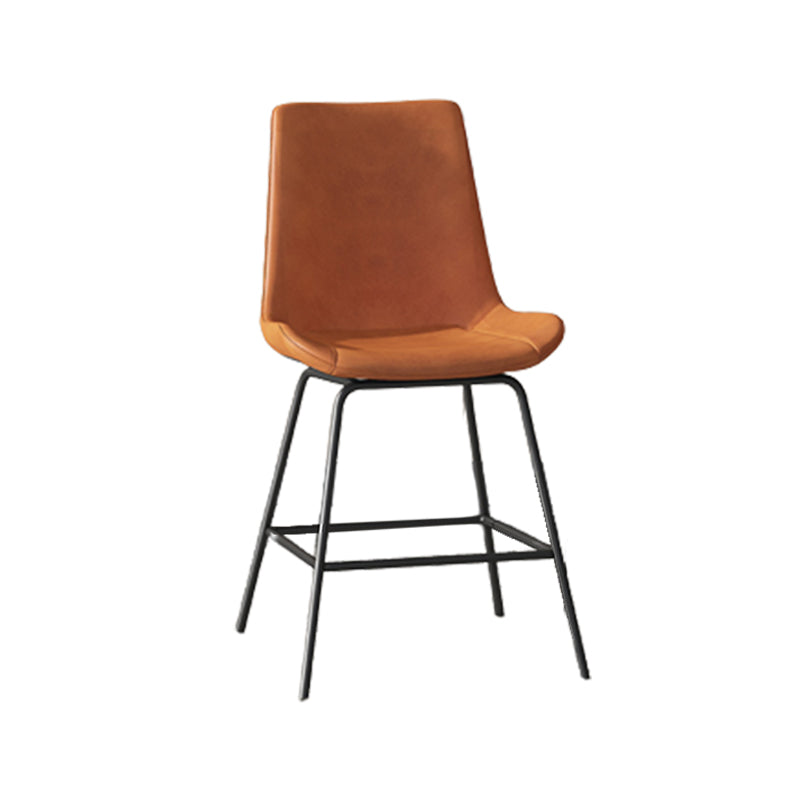 Leather Contemporary Counter & Bar Stools Matte Finish Indoor Stools with Metal Frame