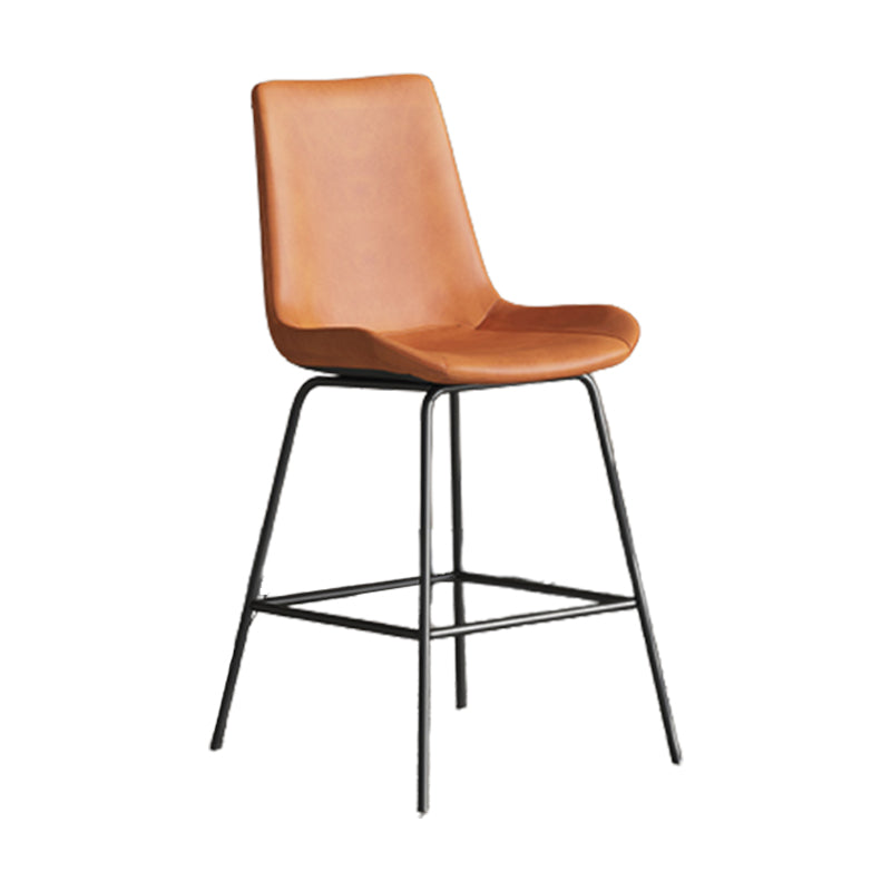Leather Contemporary Counter & Bar Stools Matte Finish Indoor Stools with Metal Frame