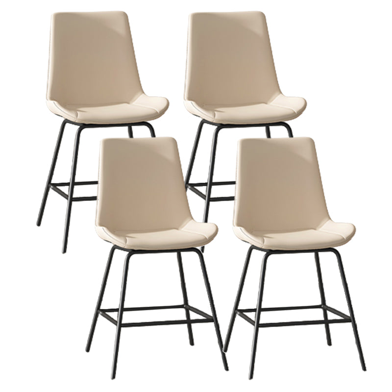 Leather Contemporary Counter & Bar Stools Matte Finish Indoor Stools with Metal Frame