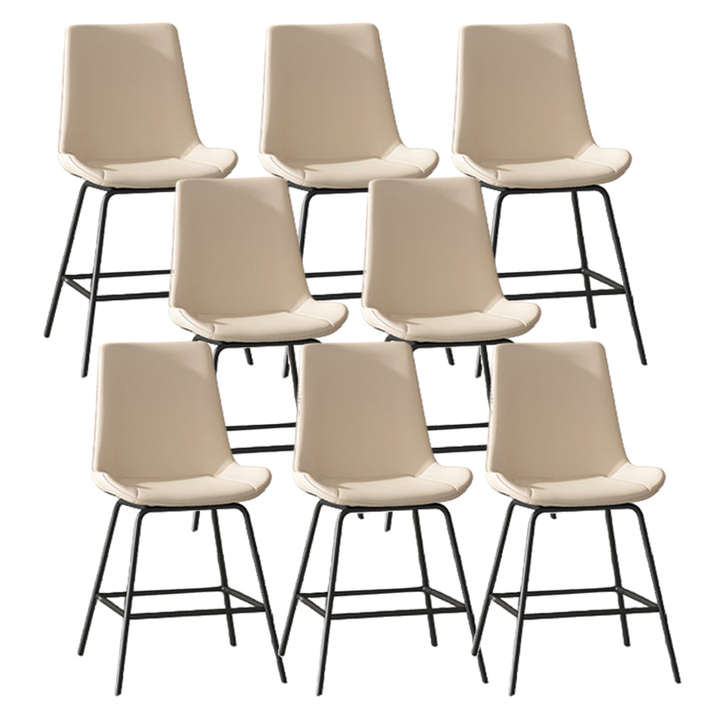 Leather Contemporary Counter & Bar Stools Matte Finish Indoor Stools with Metal Frame