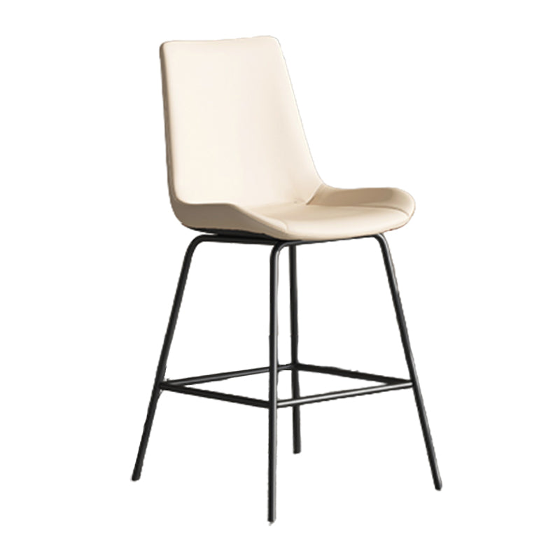 Leather Contemporary Counter & Bar Stools Matte Finish Indoor Stools with Metal Frame