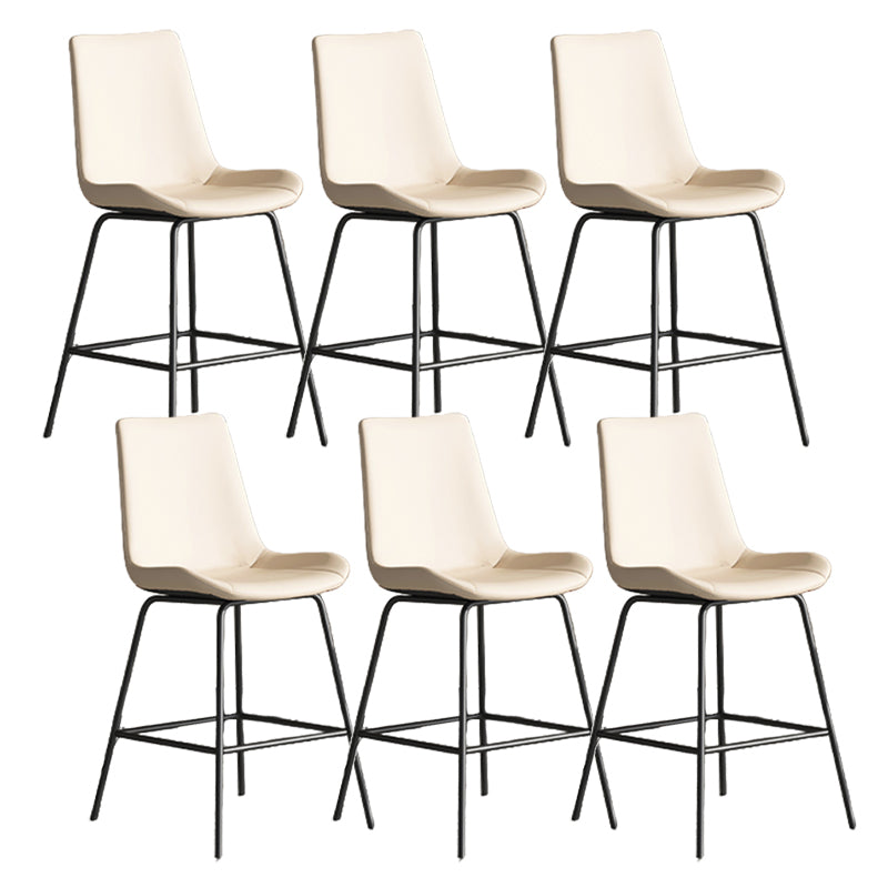 Leather Contemporary Counter & Bar Stools Matte Finish Indoor Stools with Metal Frame