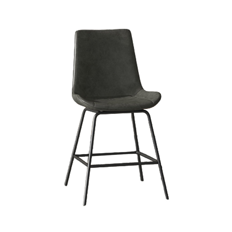 Leather Contemporary Counter & Bar Stools Matte Finish Indoor Stools with Metal Frame