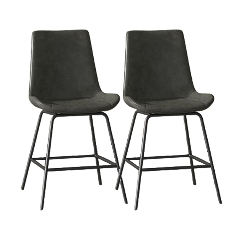 Leather Contemporary Counter & Bar Stools Matte Finish Indoor Stools with Metal Frame