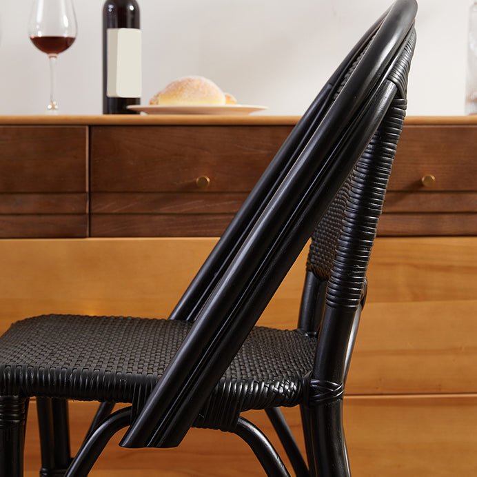 Black Wicker Counter Stools Contemporary Indoor Stools with Wood Frame