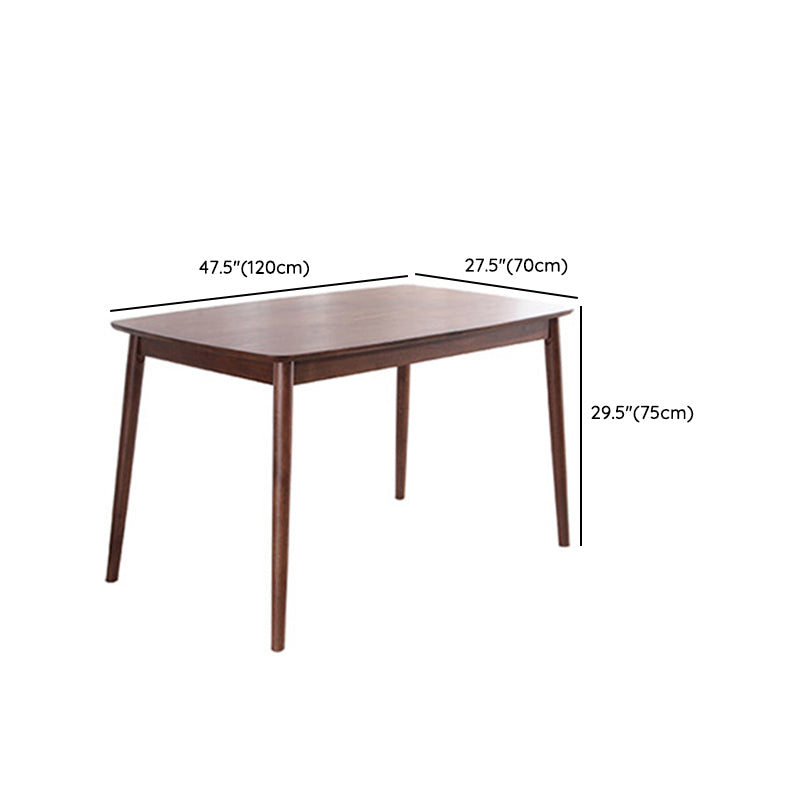 Modern Brown Furniture Set 5 Pcs Rectangle Solid Wood Dinette Table with Dining Chair