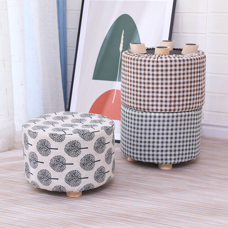Cotton Standard Stool Modern Style Simple Household Foot Stool