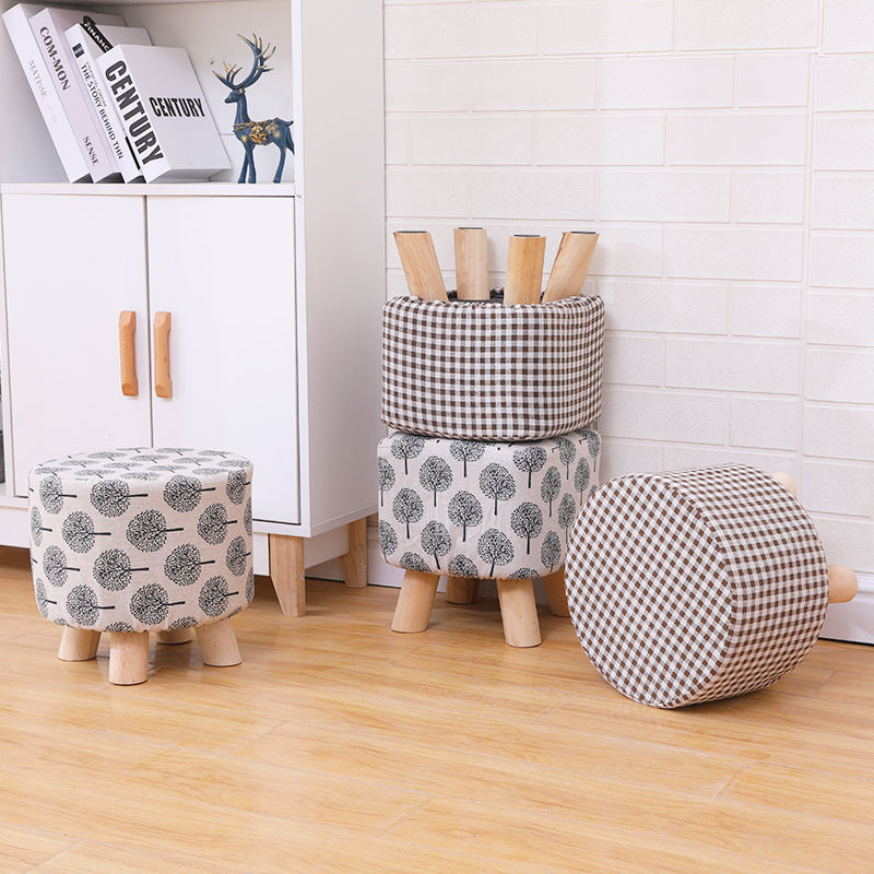 Cotton Standard Stool Modern Style Simple Household Foot Stool