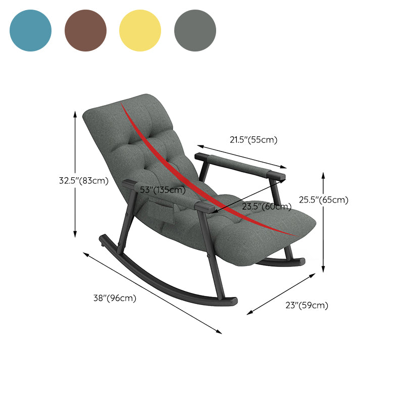 Mid Century Modern Indoor Rocking Chair Single Rocking Chair with Cushion