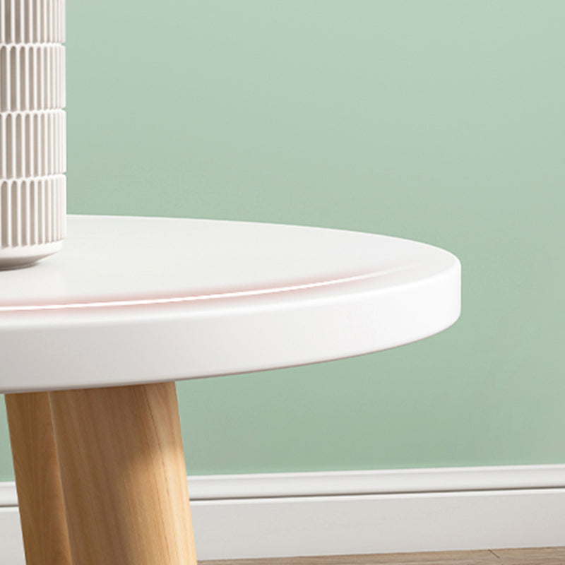 Wood Free-Form Coffee Table Modern 4 Legs Coffee Table with Storage