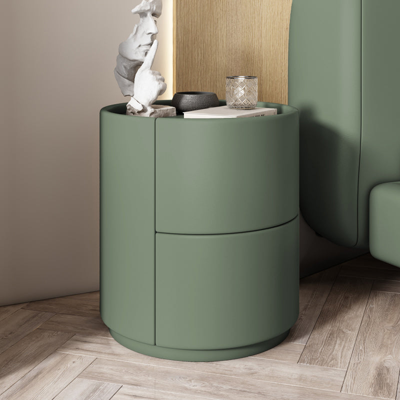 Contemporary Round Kids Nightstand Solid Wood Nightstands with Drawers