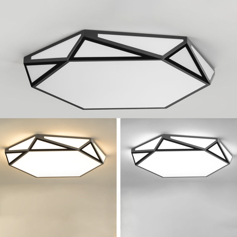 Minimalism Ceiling Light Fixture Geometry LED Flush Mount for Living Room
