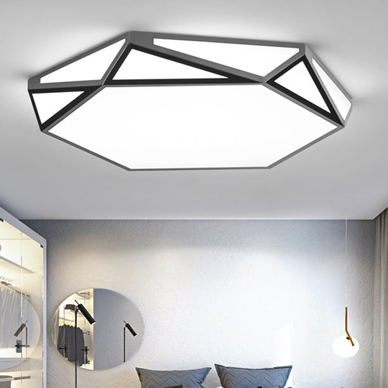 Minimalism Ceiling Light Fixture Geometry LED Flush Mount for Living Room