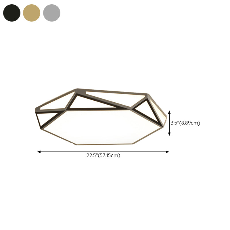 Minimalism Ceiling Light Fixture Geometry LED Flush Mount for Living Room