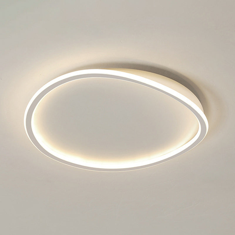 Metal Geometric Flush Mount Fixture Modern 1 Light Flush Light Fixture in White