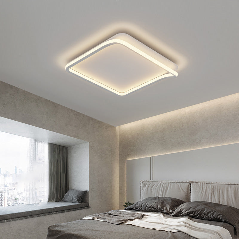 Metal Geometric Flush Mount Fixture Modern 1 Light Flush Light Fixture in White