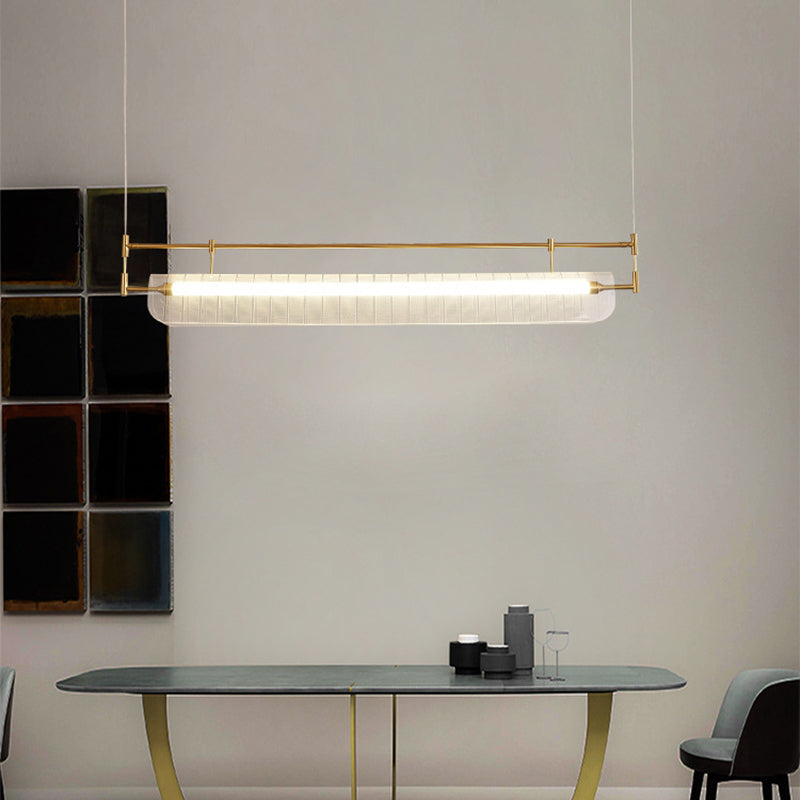 Single Contemporary Black/Golden Island Lighting Metal Ceiling Light for Dining Room