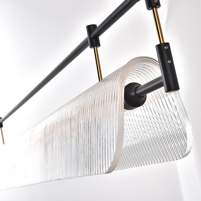 Single Contemporary Black/Golden Island Lighting Metal Ceiling Light for Dining Room