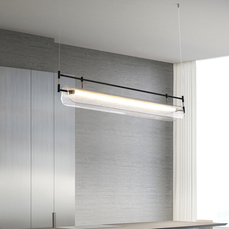 Single Contemporary Black/Golden Island Lighting Metal Ceiling Light for Dining Room