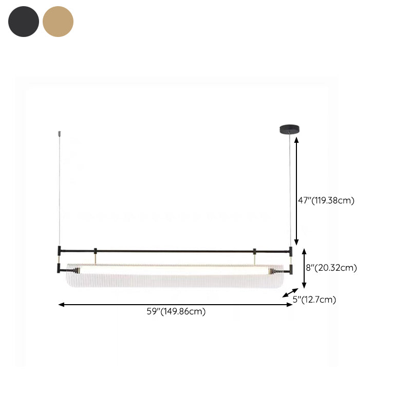 Single Contemporary Black/Golden Island Lighting Metal Ceiling Light for Dining Room