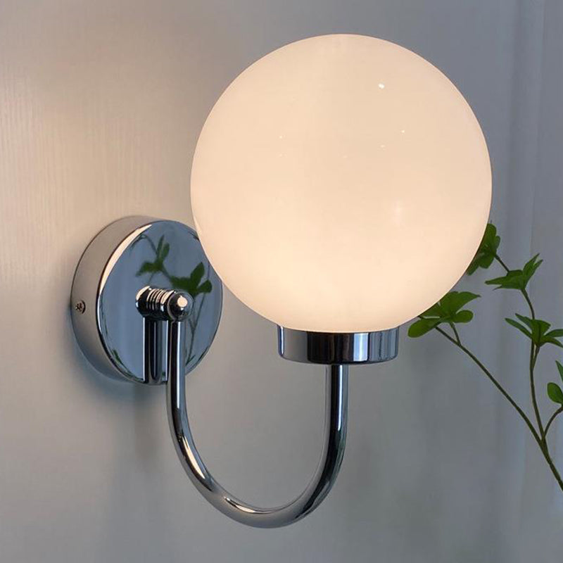 Nordic Vanity Light Creative Glass Ball Shade Wall Light Sconce for Washroom