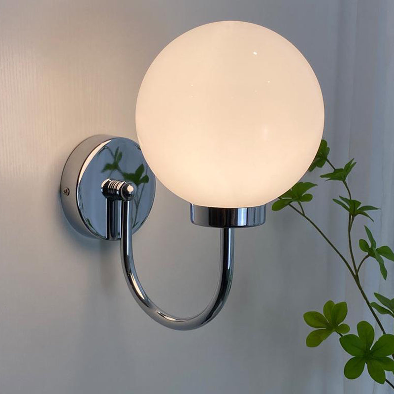 Nordic Vanity Light Creative Glass Ball Shade Wall Light Sconce for Washroom