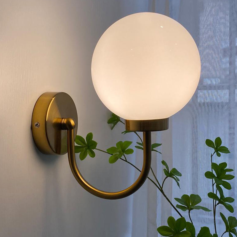 Nordic Vanity Light Creative Glass Ball Shade Wall Light Sconce for Washroom