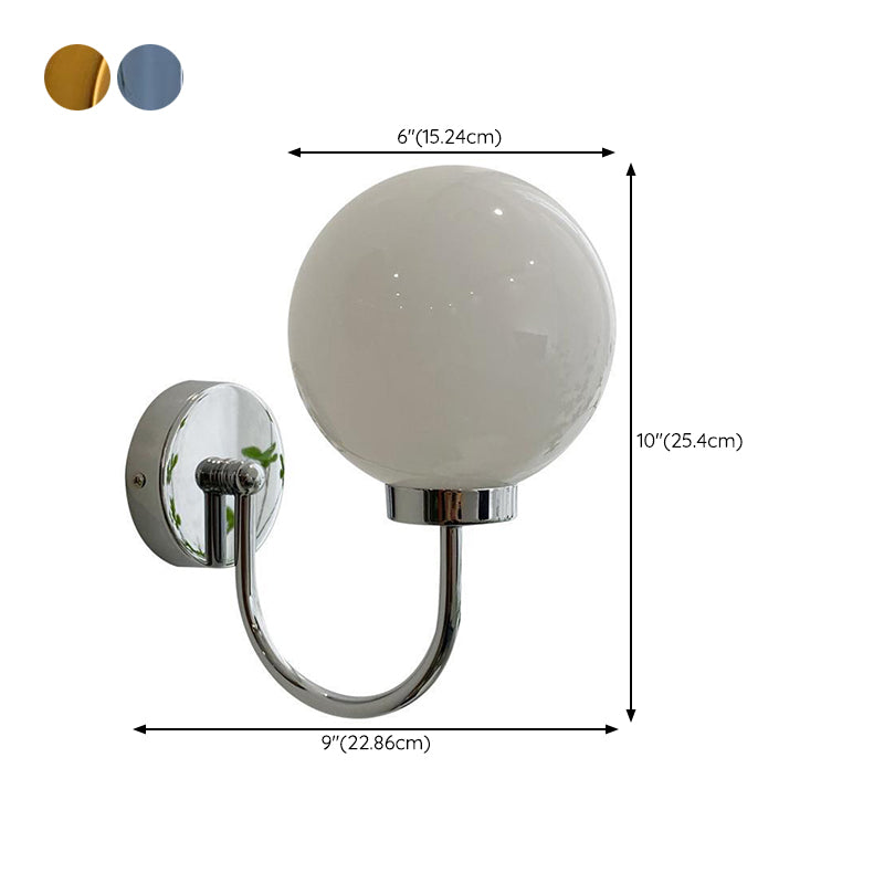 Nordic Vanity Light Creative Glass Ball Shade Wall Light Sconce for Washroom