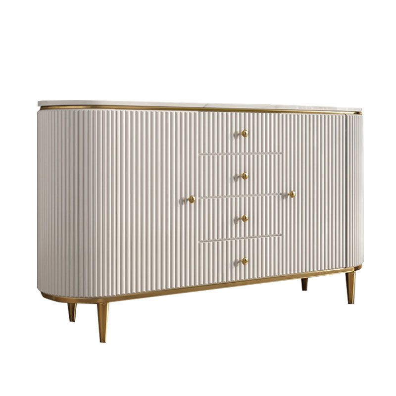 Glam Horizontal Combo Dresser White/Gray Dresser with Storage for Home