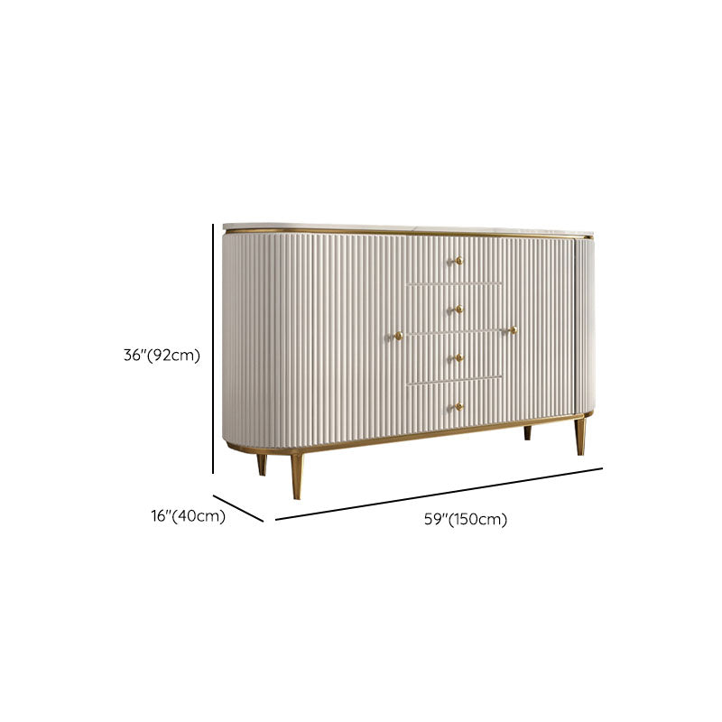 Glam Horizontal Combo Dresser White/Gray Dresser with Storage for Home